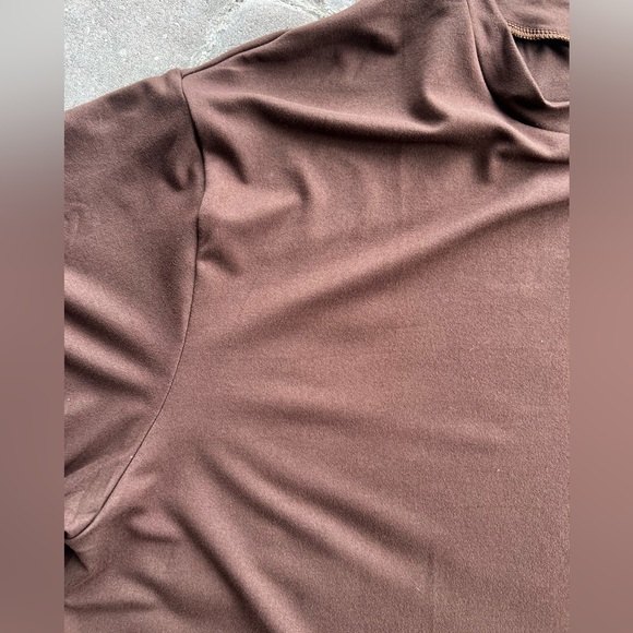 Chocolate Brown Lounge Set 2-Piece Short Sleeve Oversized Top & Biker Shorts - Picture 9 of 10